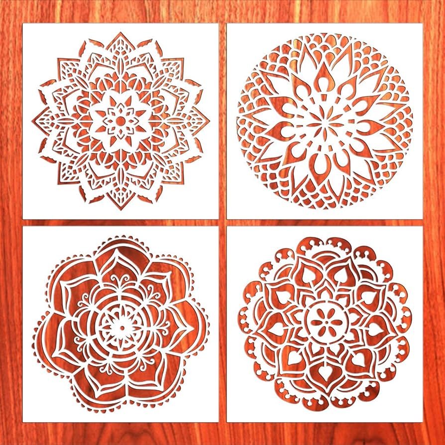 reusable mandala stencils for fabric and wall painting