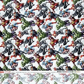 marvel avengers multi character quilting cotton fabric