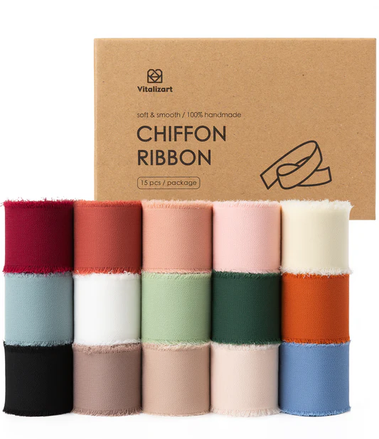 chiffon silk ribbon assortment fringe edge
