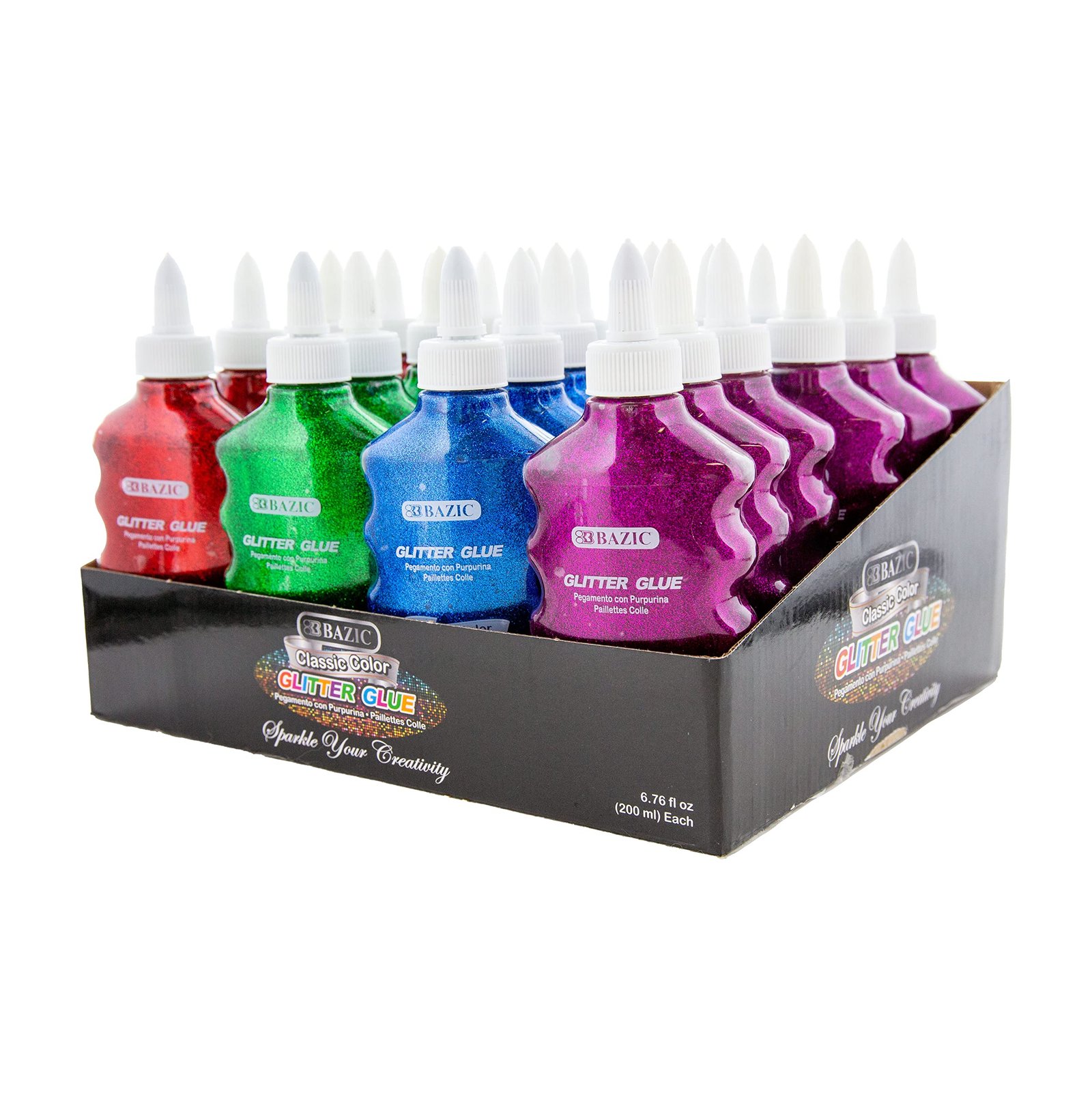 bazic washable glitter glue tubes assorted colors