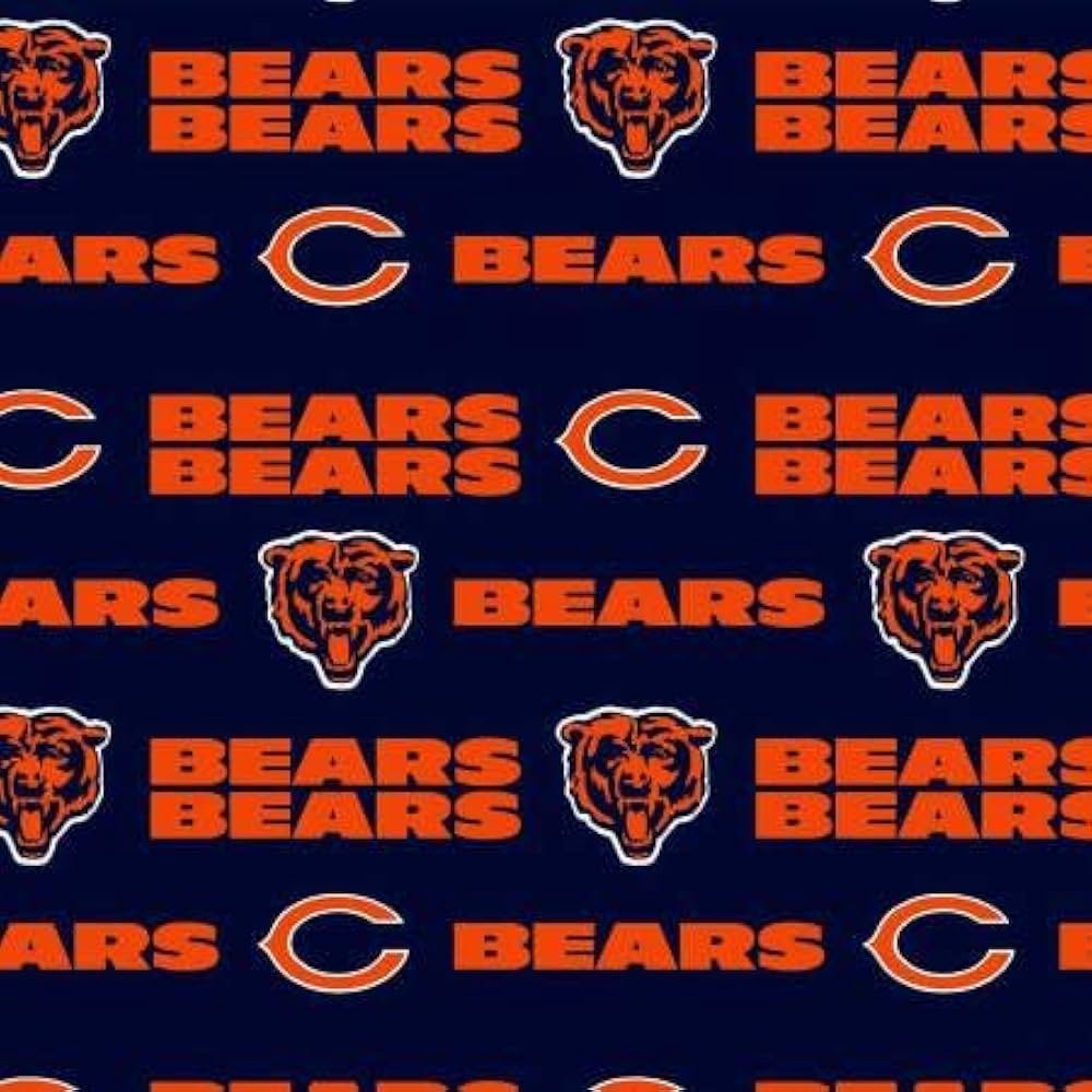 Chicago Bears official NFL cotton fabric with team logos