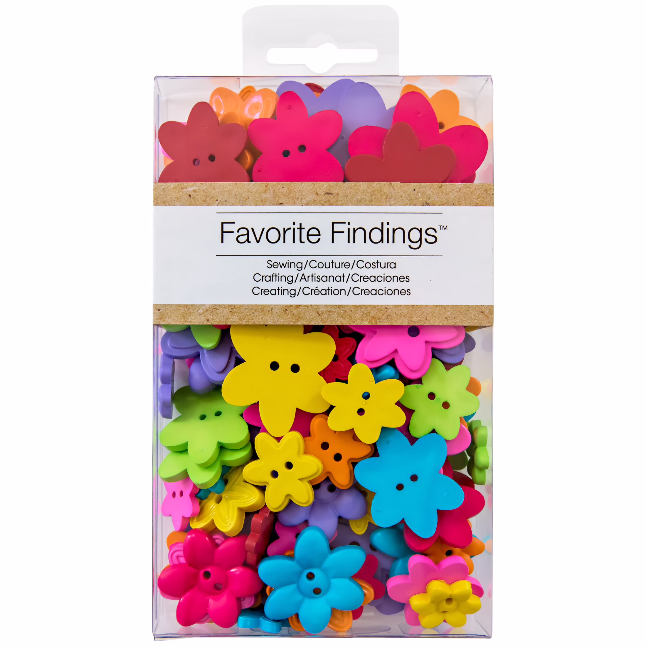 flower shaped decorative buttons assortment