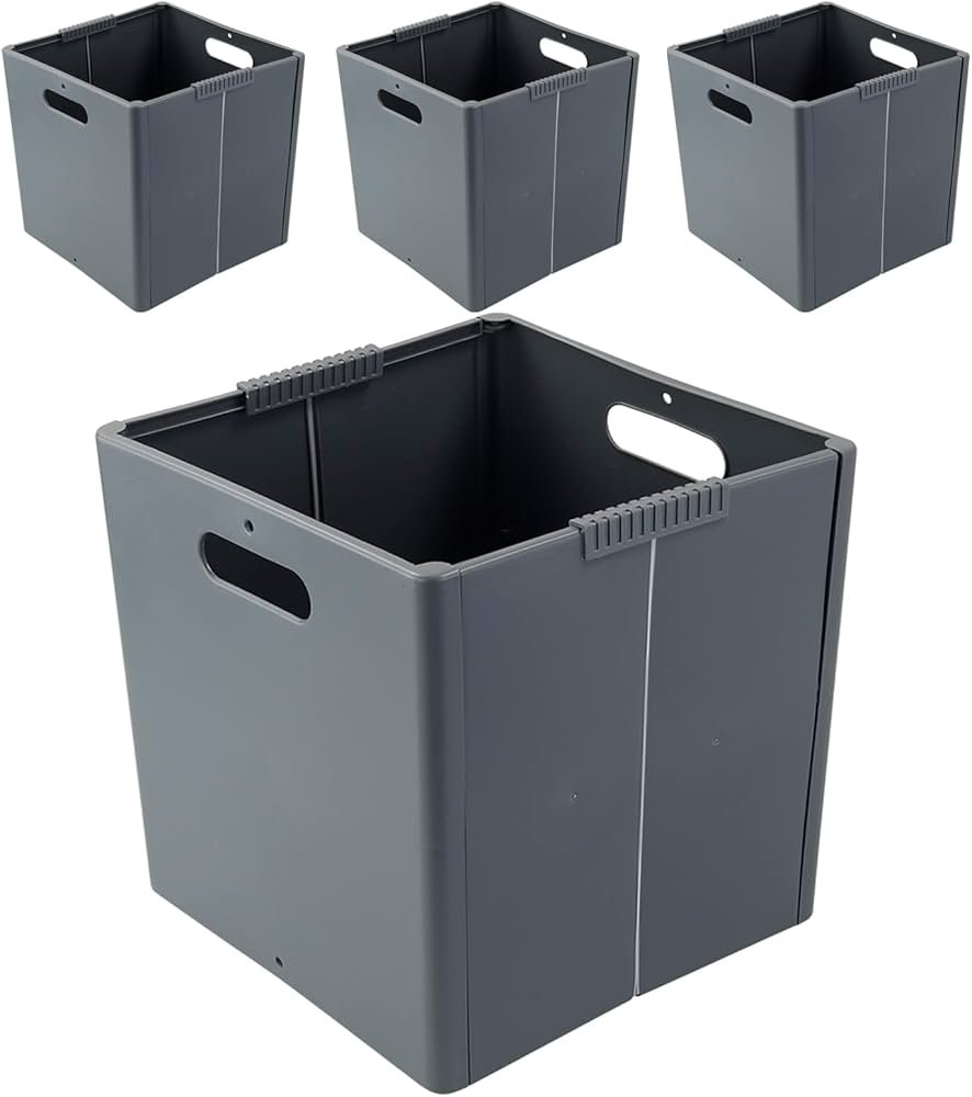 foldable cube storage bins with handles closet organizer
