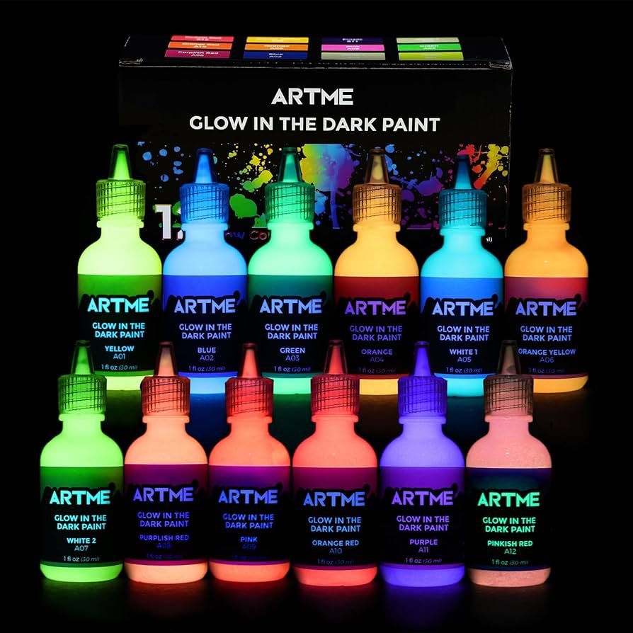 neon fabric paint set UV blacklight reactive