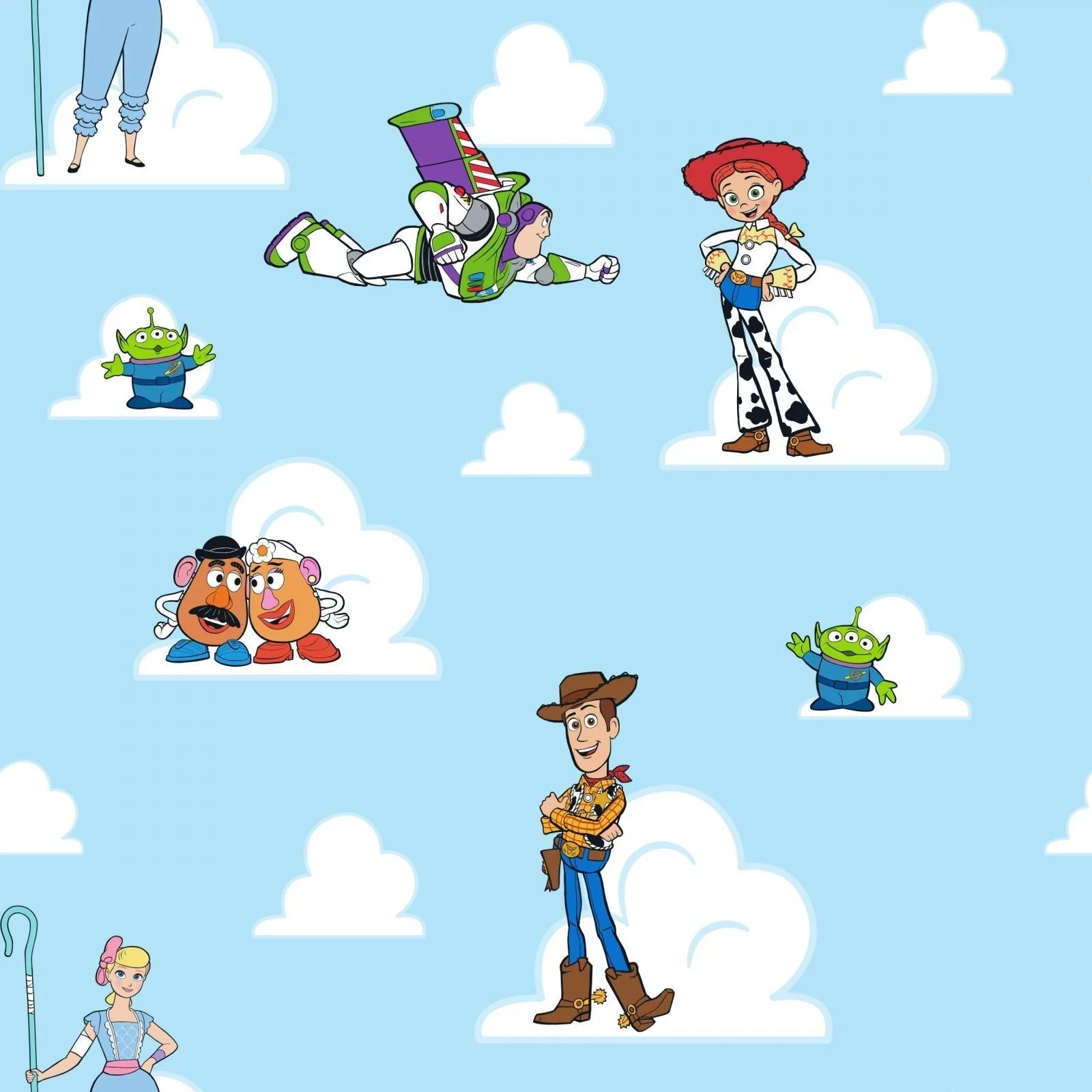 Joann Toy Story fabric with Woody Buzz Lightyear character print