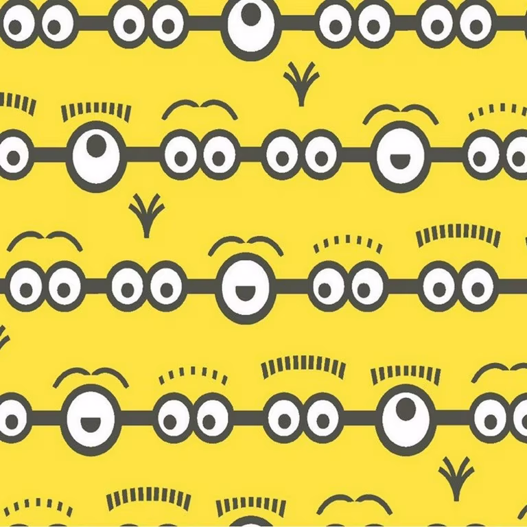 Joann yellow Minions faces fabric by Springs Creative