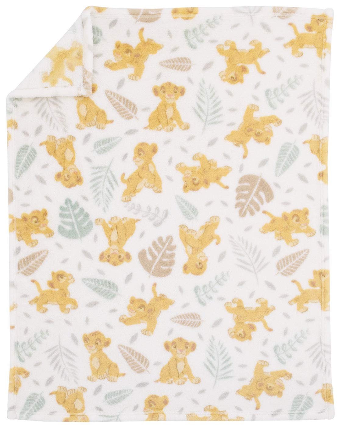 joanns lion king simba baby blanket super soft white yellow green