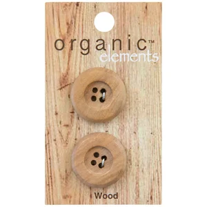 natural brown wood four hole sewing buttons