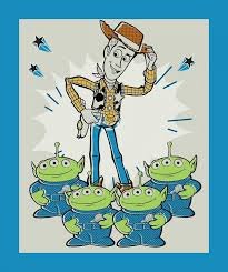 Toy Story fabric panel with large character images for quilting
