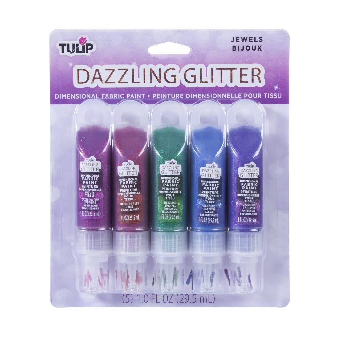 tulip dimensional glitter fabric paint bottles set