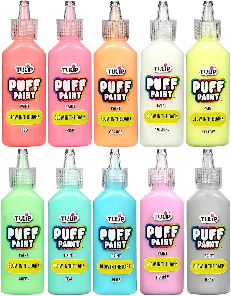 tulip puff paint glow in the dark multi color set